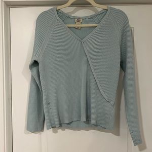 Bass Light Blue V-neck Cotton-blend Sweater
